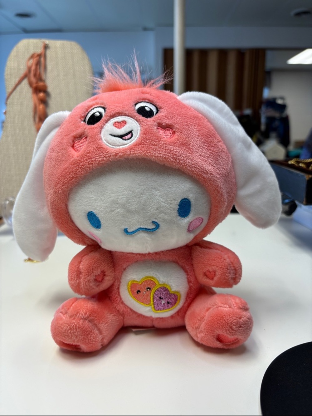 Care Bears Pink Bunny Plush with Heart Belly Patch